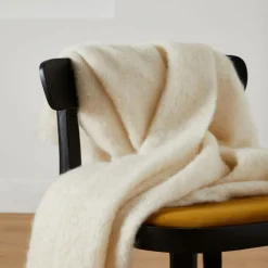 Off-White Mohair Throw