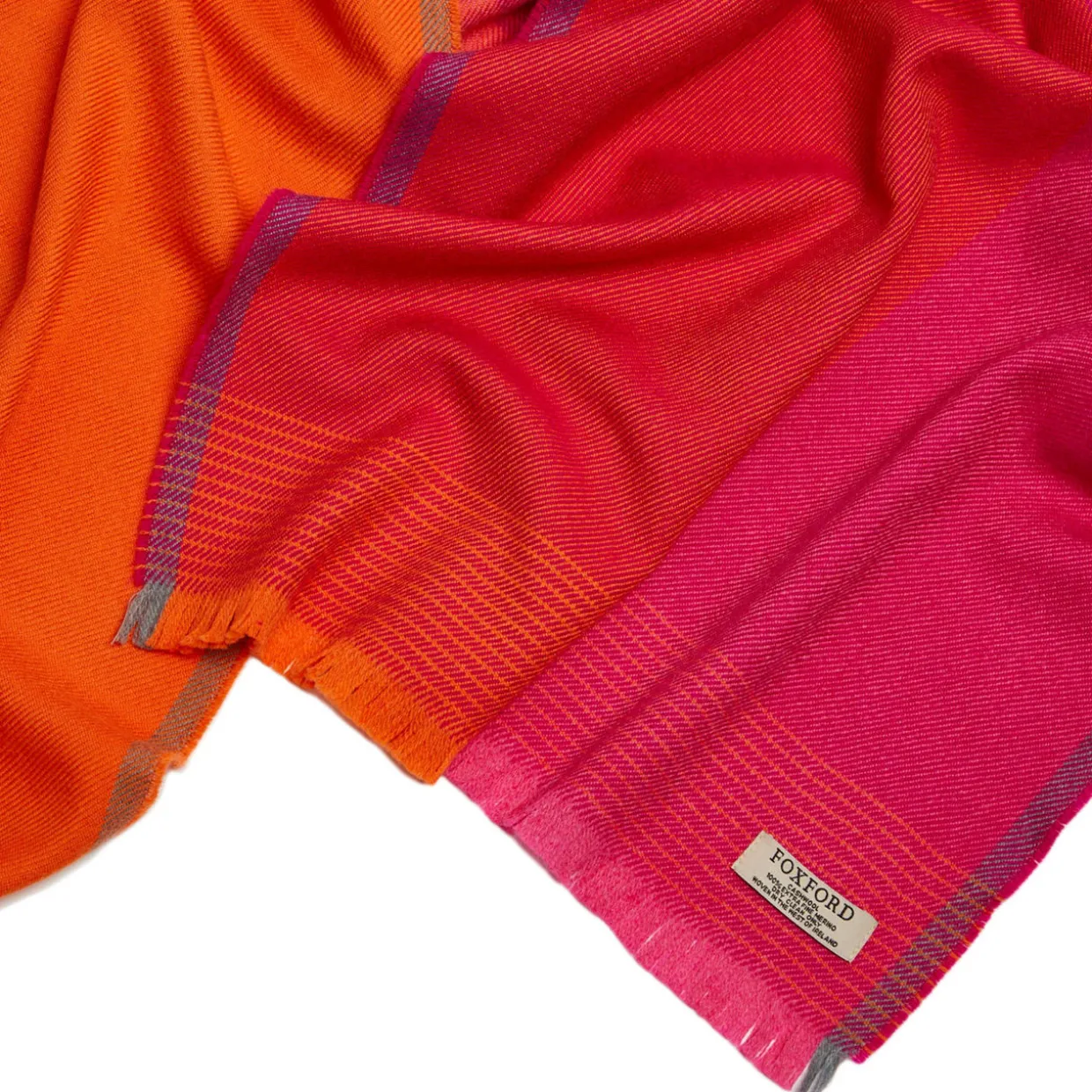 Orange & Pink Merino Wool Scarf