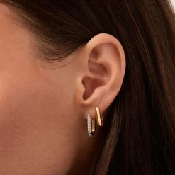 Ovate Huggie Earrings