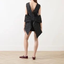 Oversized Bow Mini Shift Dress