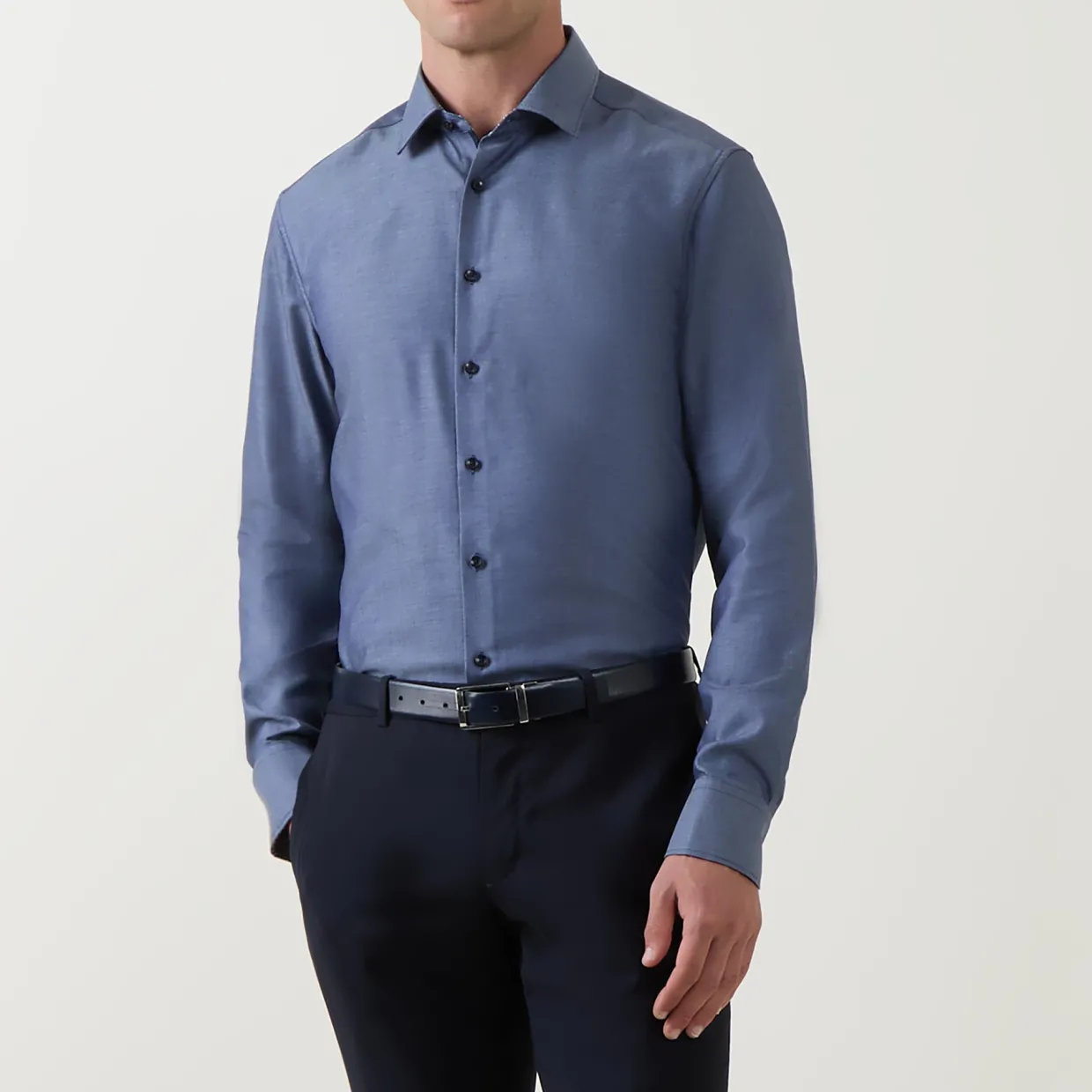 Oxford Contrast Trim Single Cuff Shirt