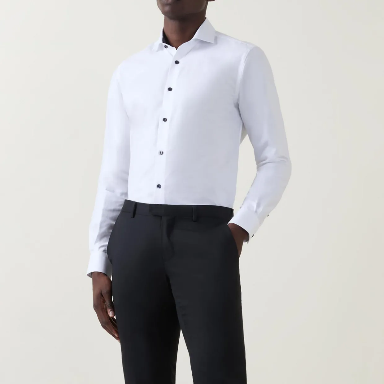 Oxford Trim Single-Cuff Formal Shirt