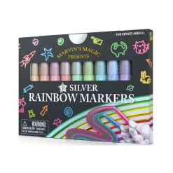 12-Pack Silver Rainbow Markers