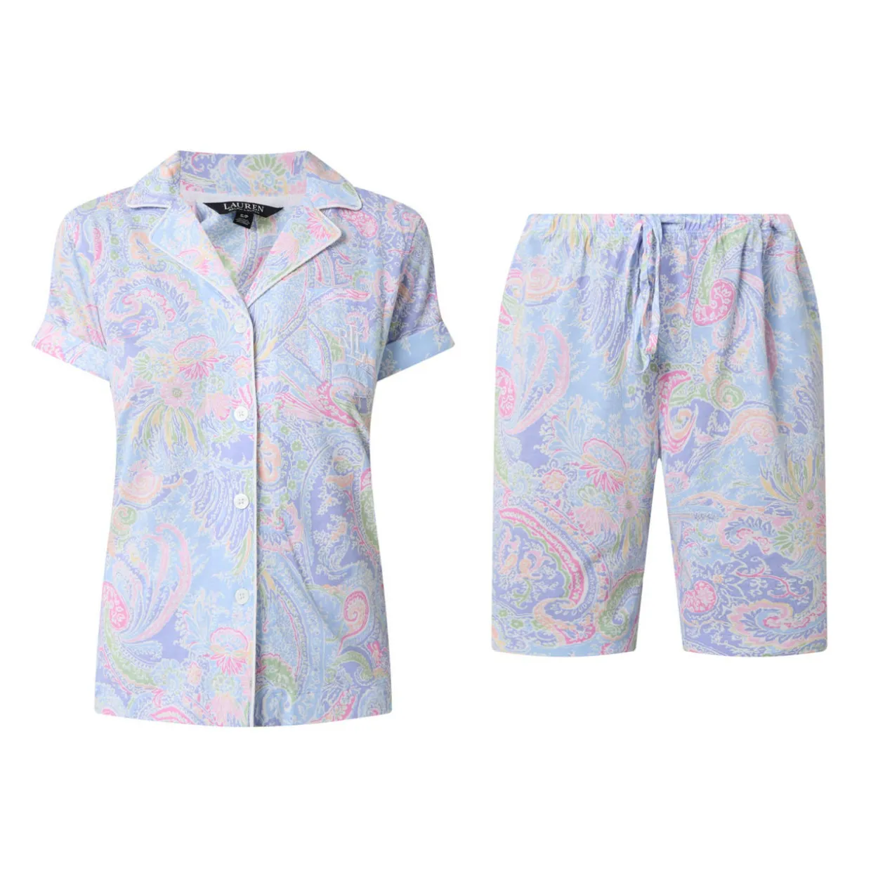 Paisley Print Shorts Pyjama Set