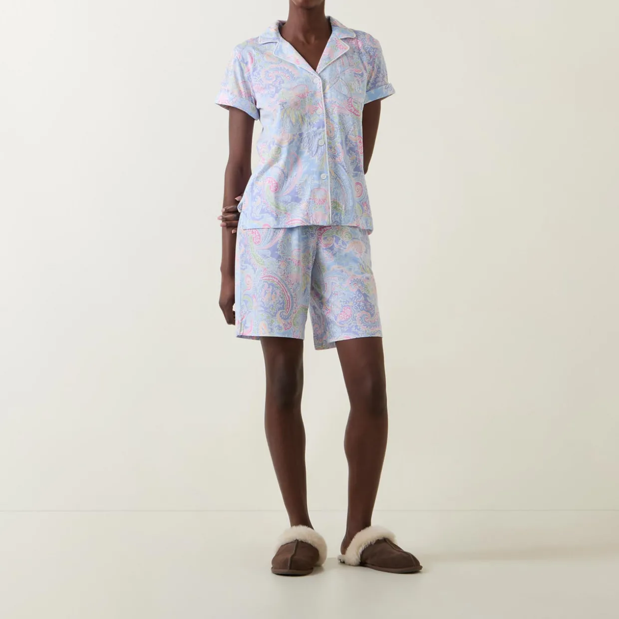 Paisley Print Shorts Pyjama Set