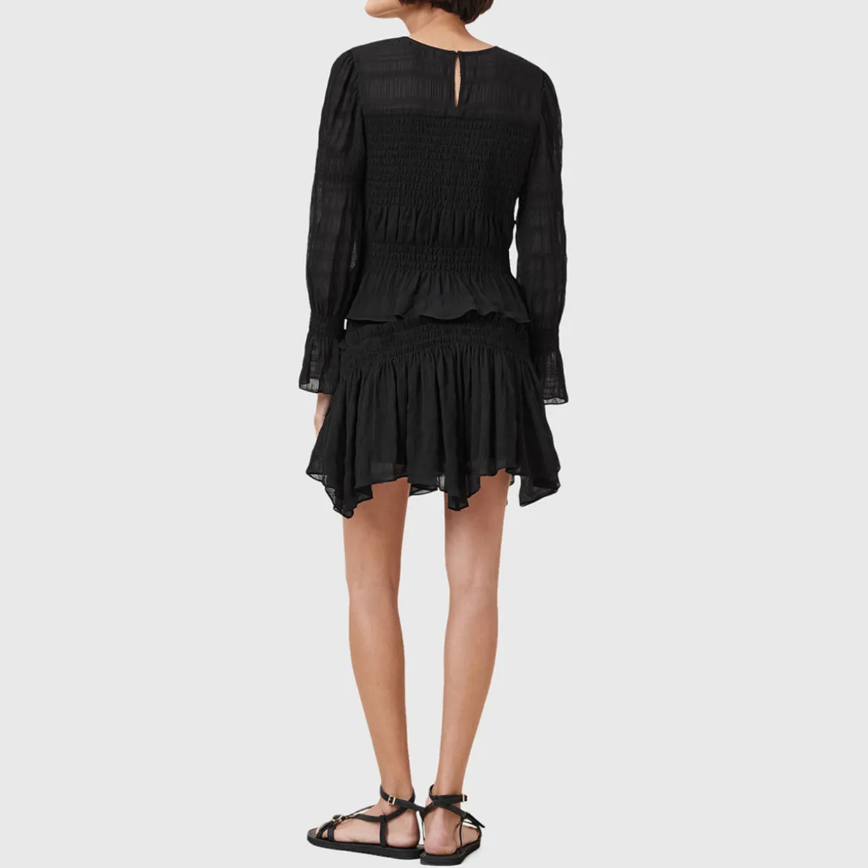 Pamela Shirred Handkerchief Mini Skirt