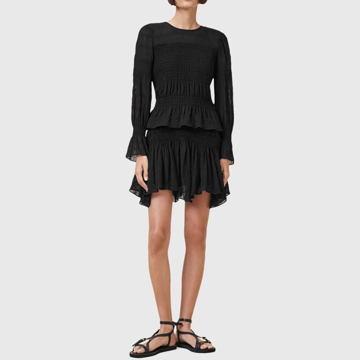 Pamela Shirred Handkerchief Mini Skirt