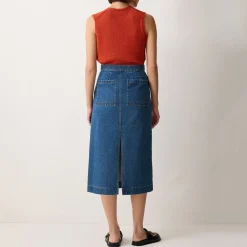 Patch Pocket Denim Skirt