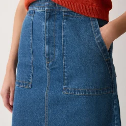 Patch Pocket Denim Skirt