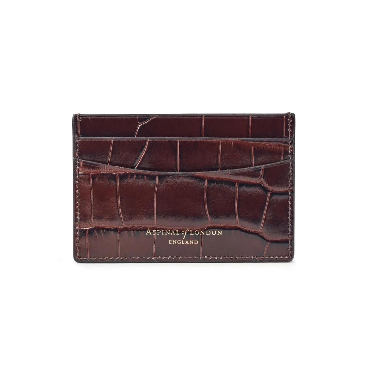 Patent-Croc Leather Cardholder