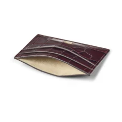 Patent-Croc Leather Cardholder