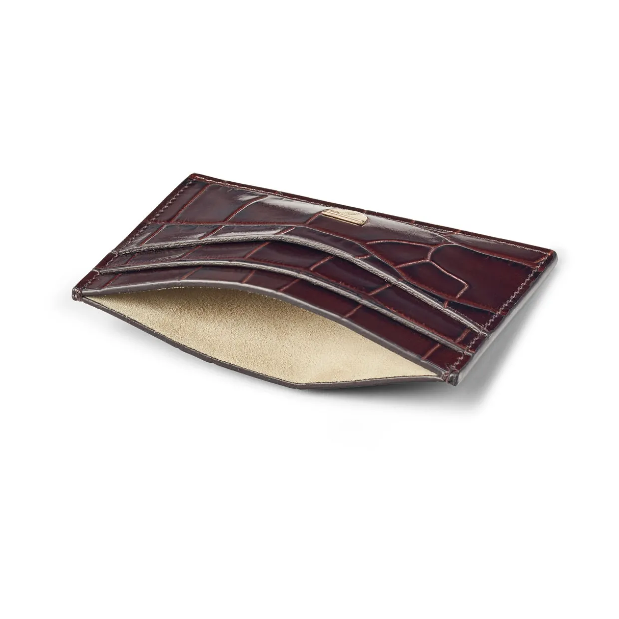 Patent-Croc Leather Cardholder