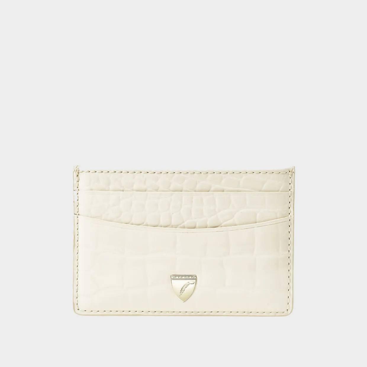 Patent-Croc Shield Logo Leather Cardholder