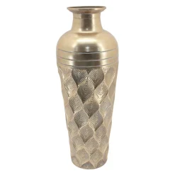 Patterned Metal Floor Vase