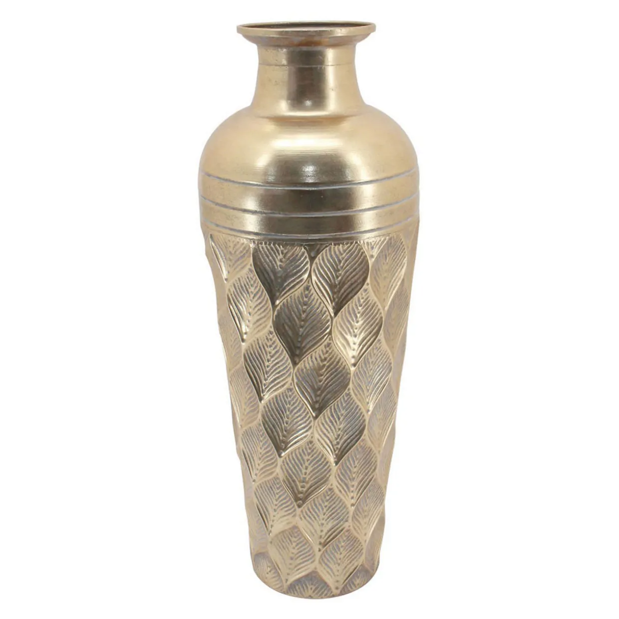 Patterned Metal Floor Vase