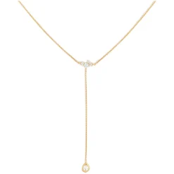 Pear Bezel Lariat Necklace