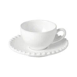 Pearl White Coffee Cup & Saucer