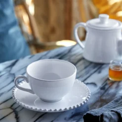 Pearl White Coffee Cup & Saucer