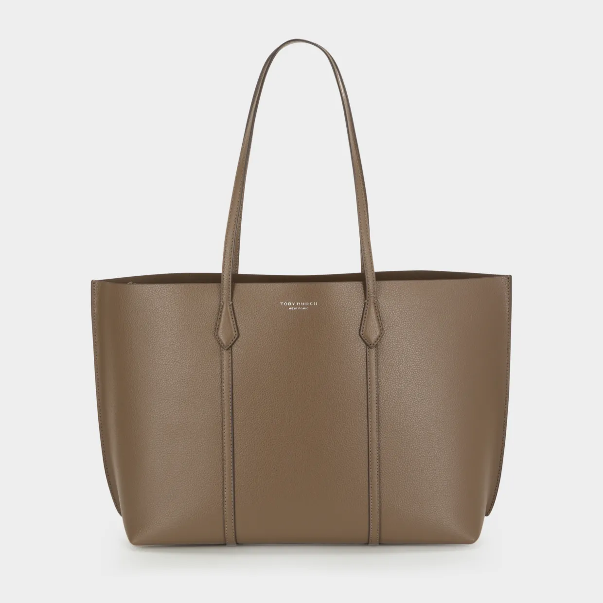 Perry Triple-Compartment Leather Tote Bag
