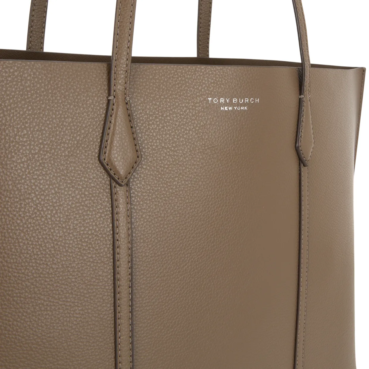 Perry Triple-Compartment Leather Tote Bag