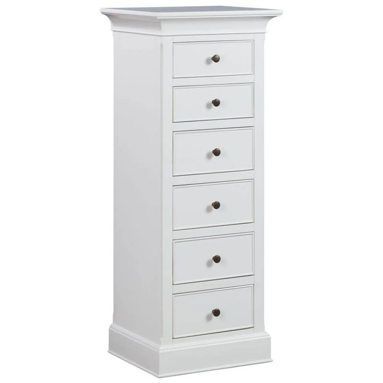Pietra 6-Drawer Tall Chest White