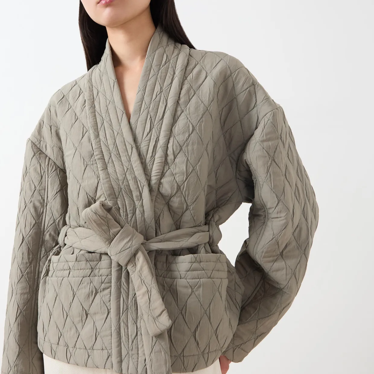 Pifita Diamond Quilted Belted Jacket