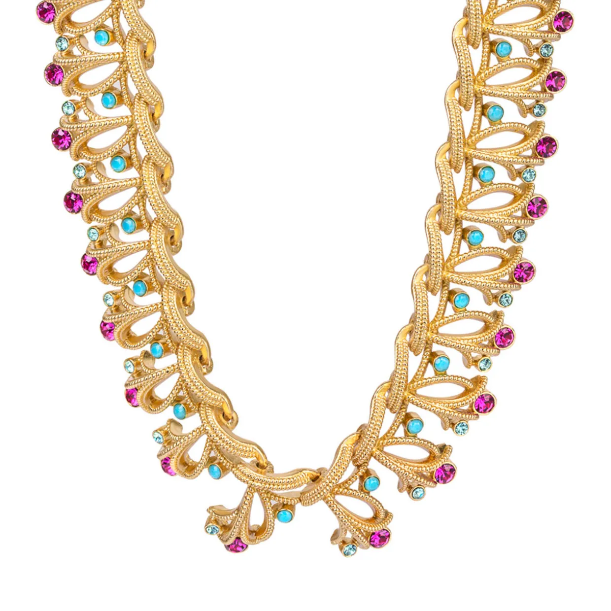 Pink & Turquoise Stone Choker