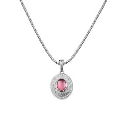 Pink Stone Pendant Necklace