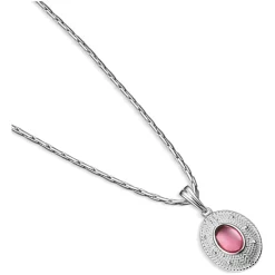Pink Stone Pendant Necklace