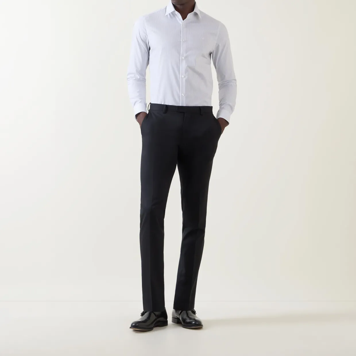 Pinstripe CK Logo Formal Shirt