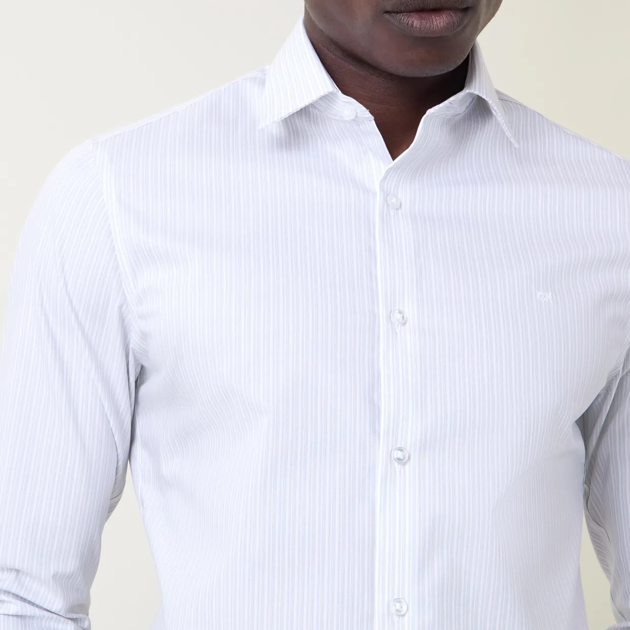Pinstripe CK Logo Formal Shirt