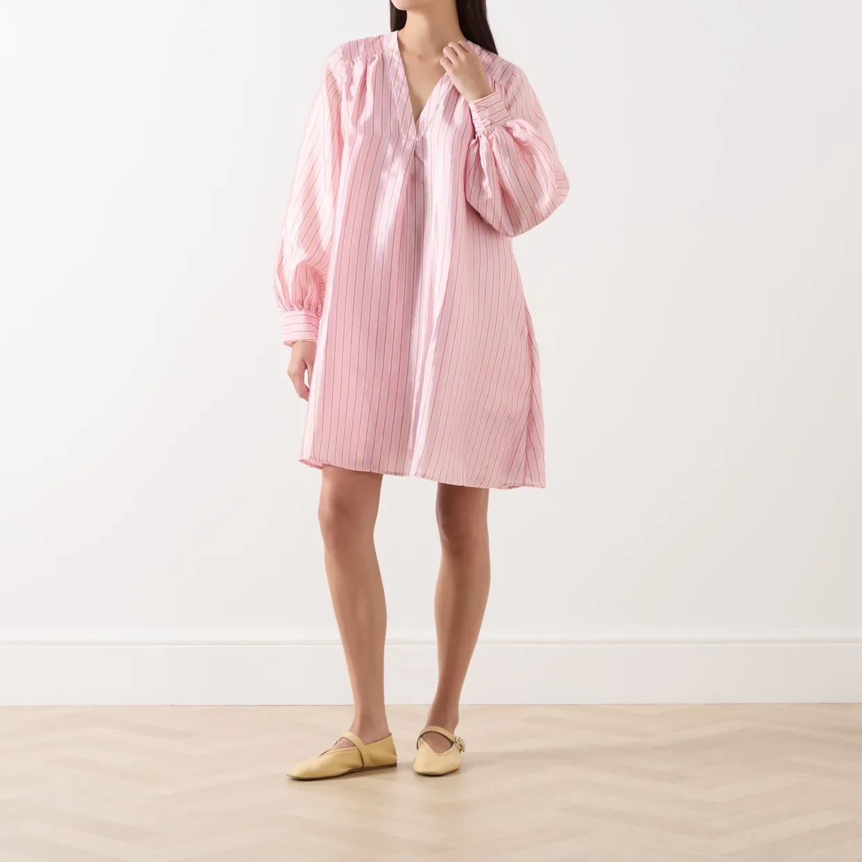 Pinstripe Kimono Mini Dress