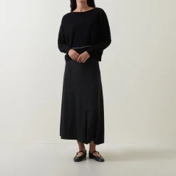 Pinstripe Pleated Skirt