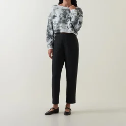 Pinstripe Straight Leg Trousers