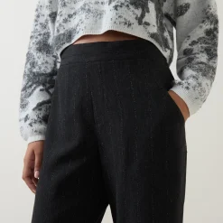 Pinstripe Straight Leg Trousers