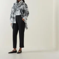Pinstripe Straight Leg Trousers