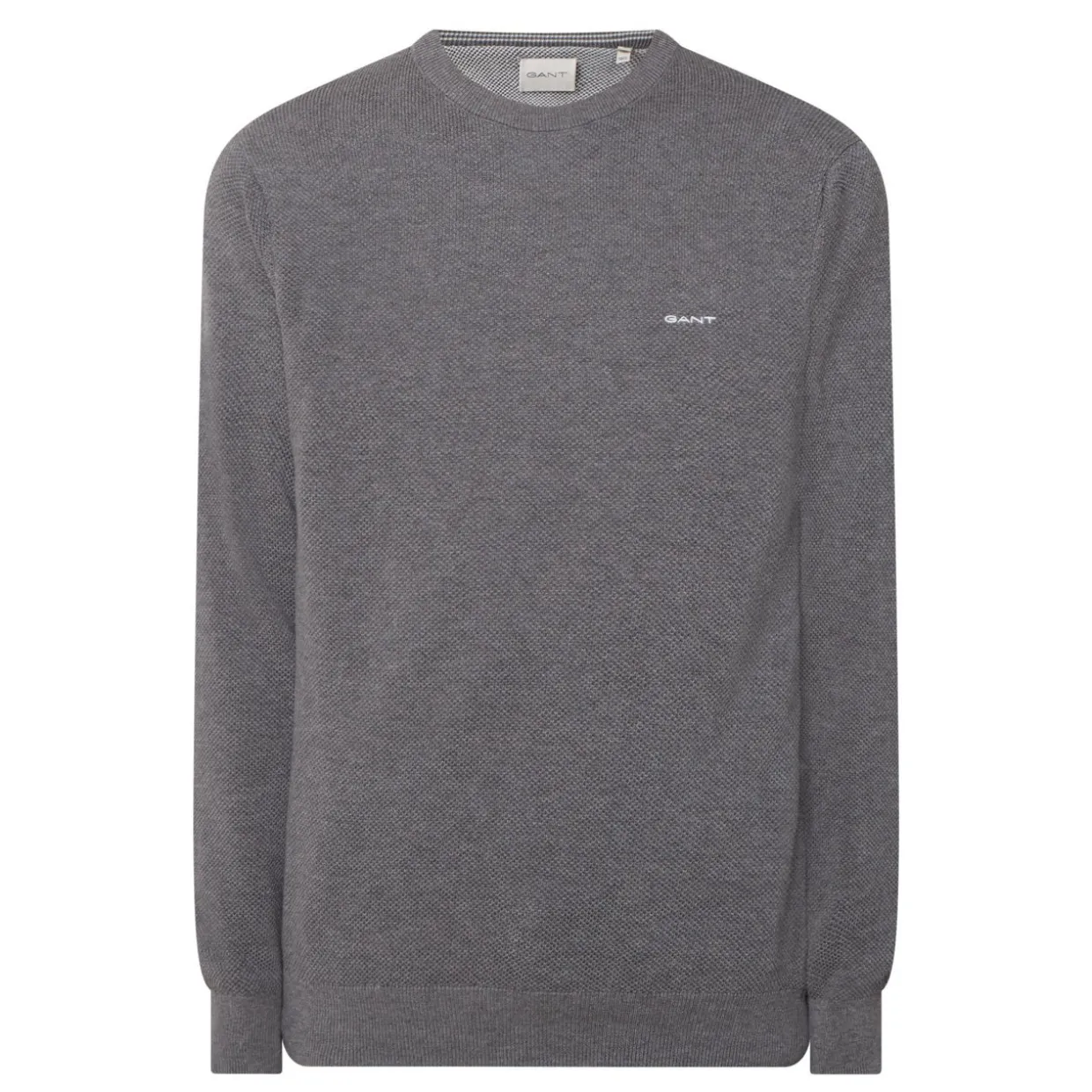 Pique Cotton Crew Neck Sweater