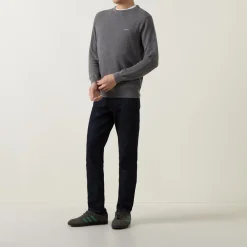 Pique Cotton Crew Neck Sweater