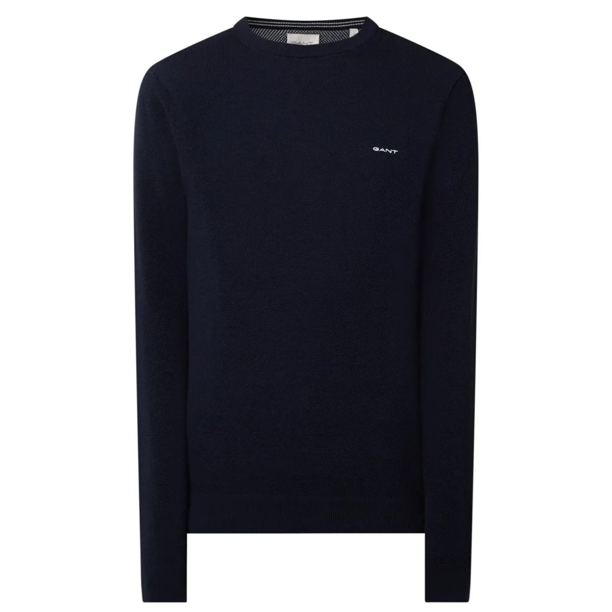 Pique Cotton Crew Neck Sweater