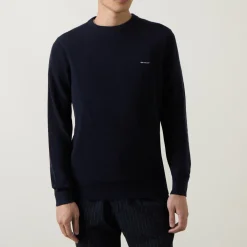 Pique Cotton Crew Neck Sweater