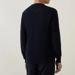 Pique Cotton Crew Neck Sweater