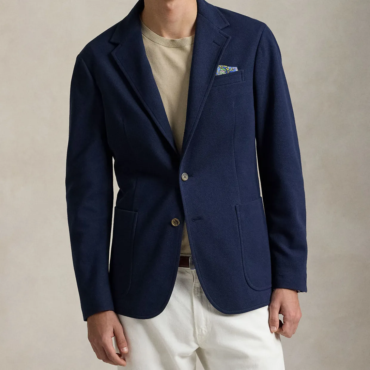 Pique Single-Breasted Blazer