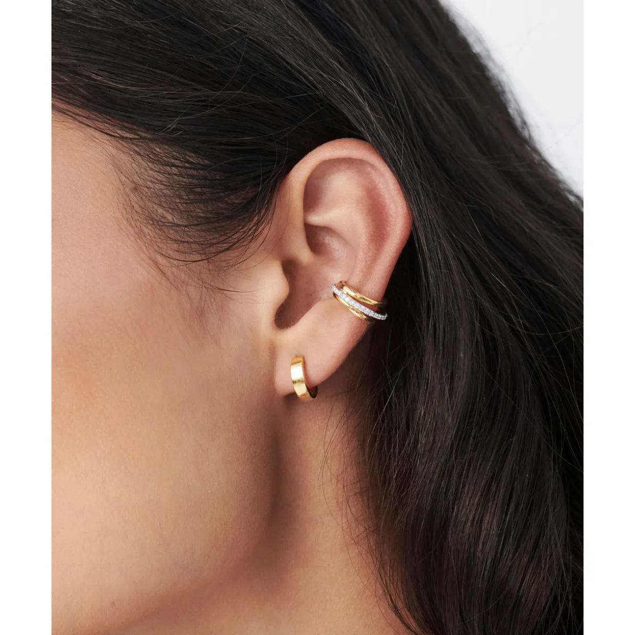 Plain 18kt Gold Plated Huggie Earrings