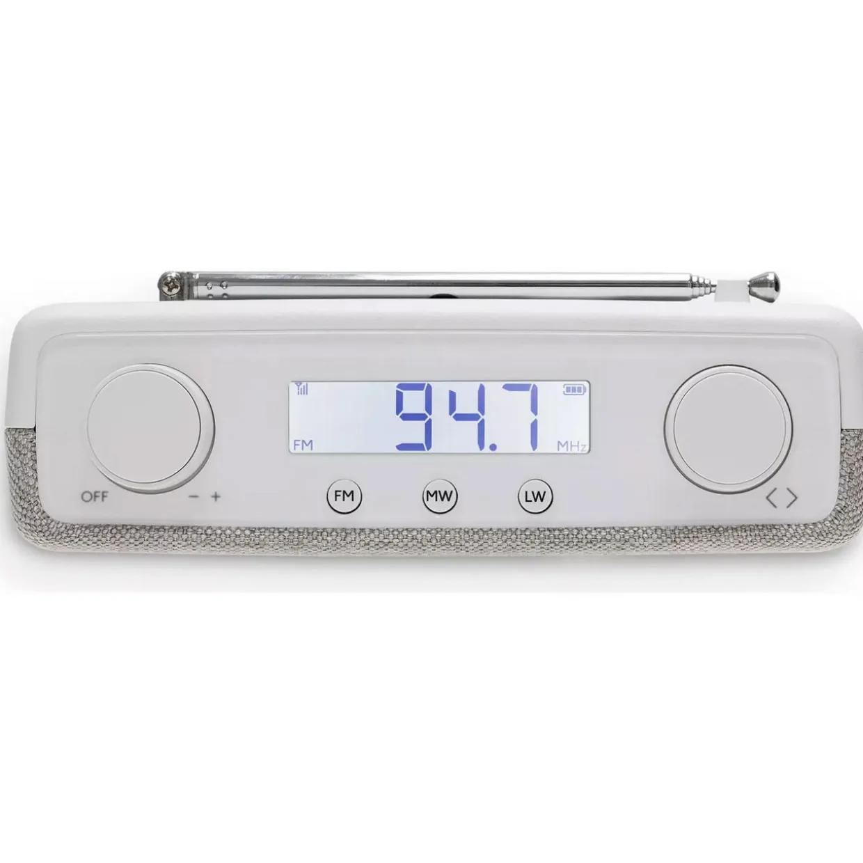 Play FM Portable White Radio USB C