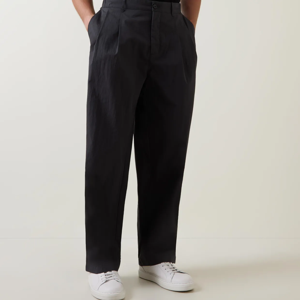 Pleated Straight Leg Trousers