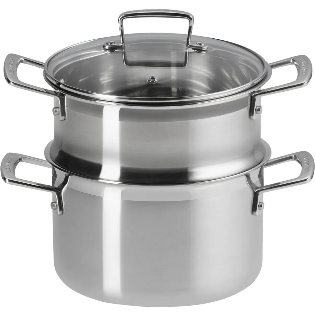 3-ply Stainless Steel Casserole Dish with Steamer and Lid 20cm