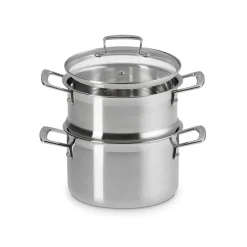 3-ply Stainless Steel Casserole Dish with Steamer and Lid 20cm