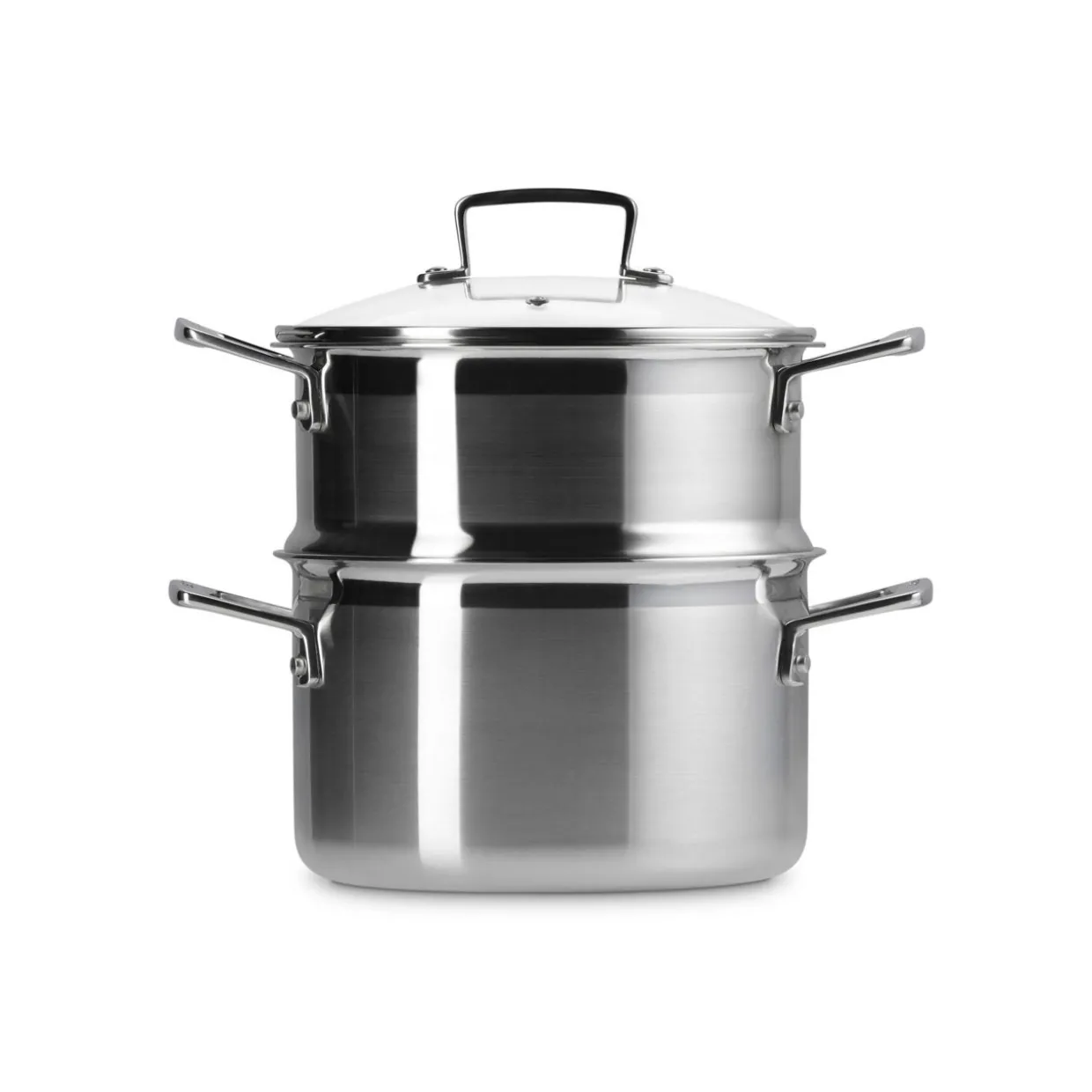 3-ply Stainless Steel Casserole Dish with Steamer and Lid 20cm