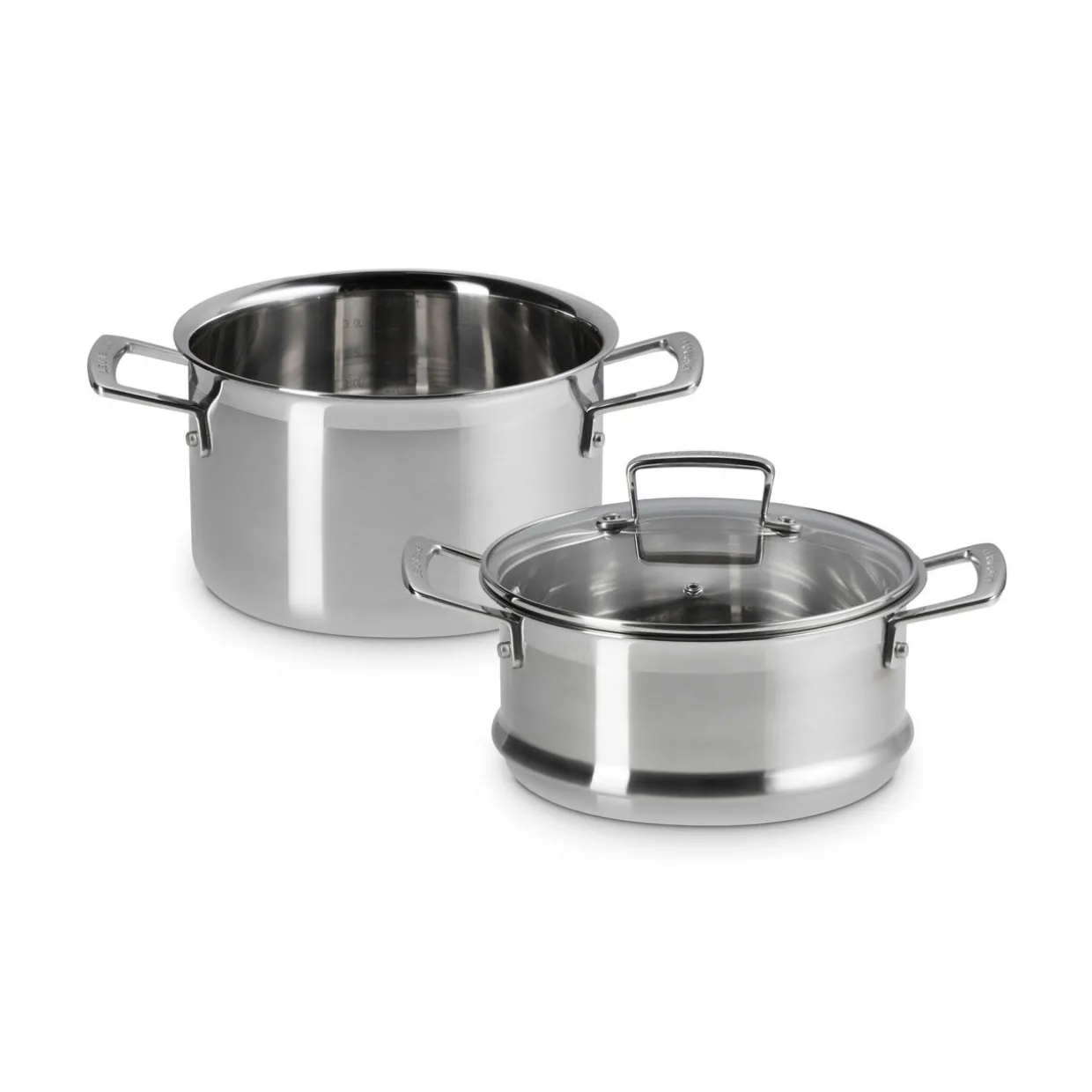 3-ply Stainless Steel Casserole Dish with Steamer and Lid 20cm