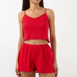 Pointelle Cropped Top